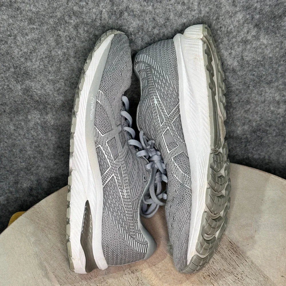 Asics Gel Cumulus 22 Piedmont Grey White Running Shoes 1012A741 Womens 9